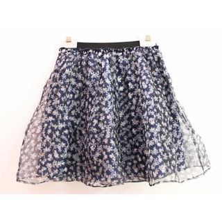 トッカバンビーニ(TOCCA BAMBINI)の【春物 新入荷!】▲トッカ/TOCCA BAMBINI▲120cm シフォンスカート 濃紺×白 花柄【中古】子供 キッズ kids 女の子 春夏秋冬 bottoms 905042(スカート)