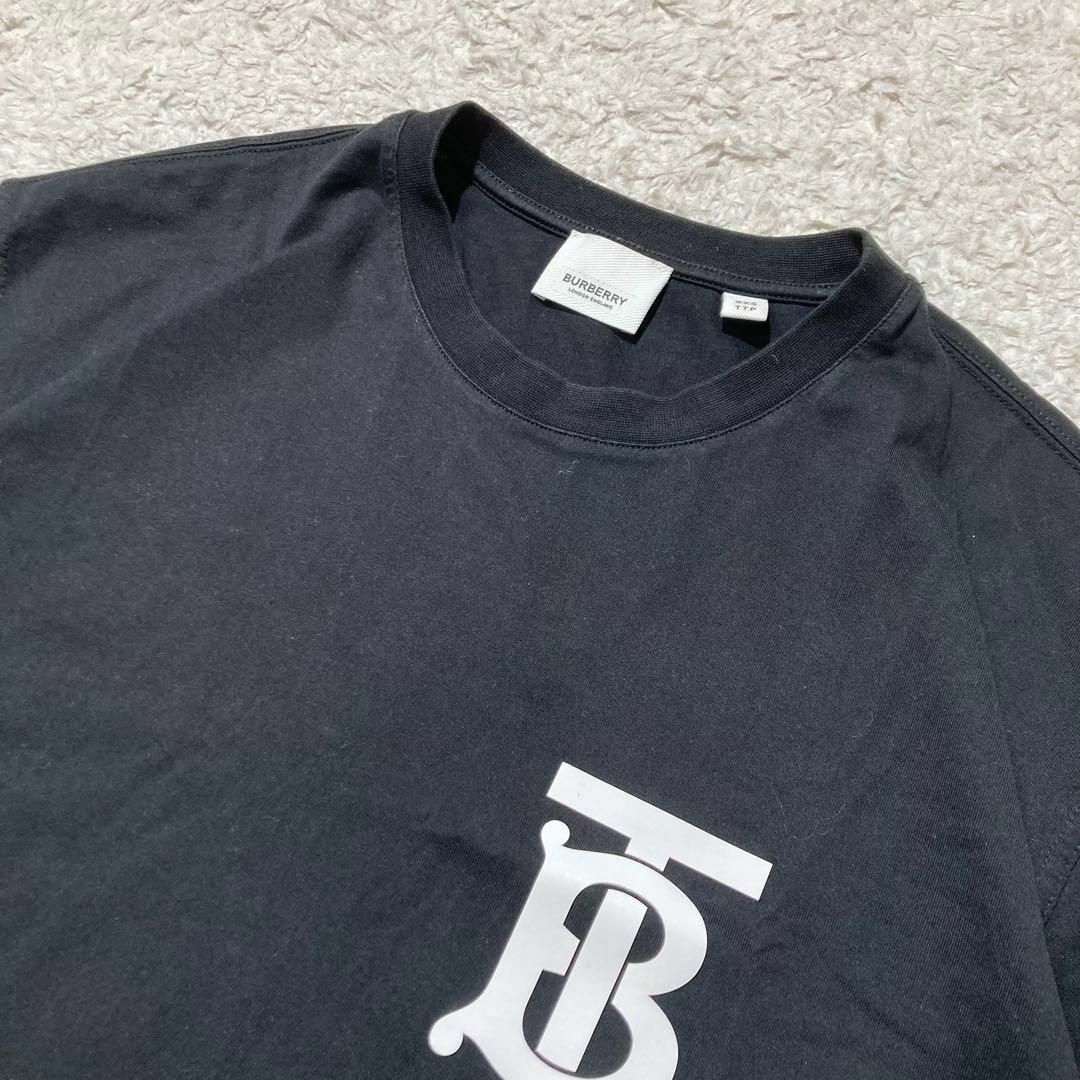 BURBERRY(バーバリー)の【極美品】 BURBERRY Tシャツ 黒 TB ロゴ モノグラム XXS メンズのトップス(Tシャツ/カットソー(半袖/袖なし))の商品写真