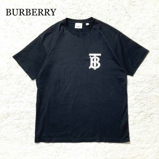 バーバリー(BURBERRY)の【極美品】 BURBERRY Tシャツ 黒 TB ロゴ モノグラム XXS(Tシャツ/カットソー(半袖/袖なし))