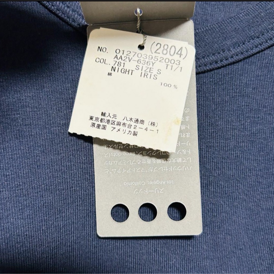 three dots(スリードッツ)の未使用 スリードッツ USA製 長袖 Vネック Tシャツ S ネイビー ロンT メンズのトップス(Tシャツ/カットソー(半袖/袖なし))の商品写真