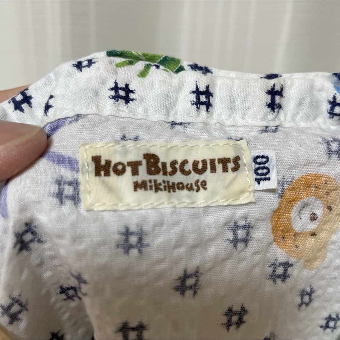 mikihouse(ミキハウス)のmikihouse hot biscuits 甚平 半袖 半ズボン 白 ホワイト キッズ/ベビー/マタニティのキッズ服男の子用(90cm~)(甚平/浴衣)の商品写真