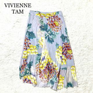 ヴィヴィアンタム(VIVIENNE TAM)の【未使用級】VIVIENNE TAM スカート 花柄 パワーネット 変形 S(ひざ丈スカート)