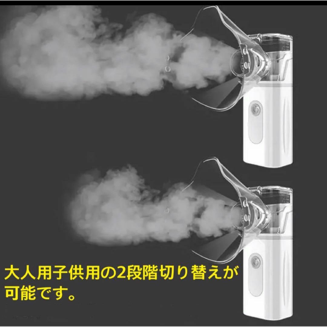 日本語説明書付き　携帯用最小最軽量　メッシュ式吸入器　ネブライザー蒸気吸入器　青 スマホ/家電/カメラの美容/健康(その他)の商品写真