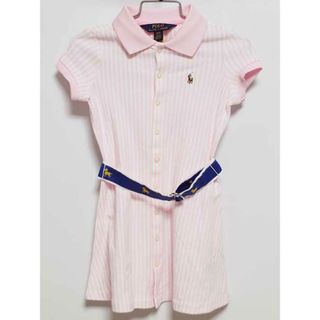 ラルフローレン(Ralph Lauren)の【夏物 新入荷!】‡ラルフローレン/Ralph Lauren‡100cm 半袖ワンピース ピンク×白【中古】子供服 キッズ kids 女の子 夏 onepi 415042(ワンピース)