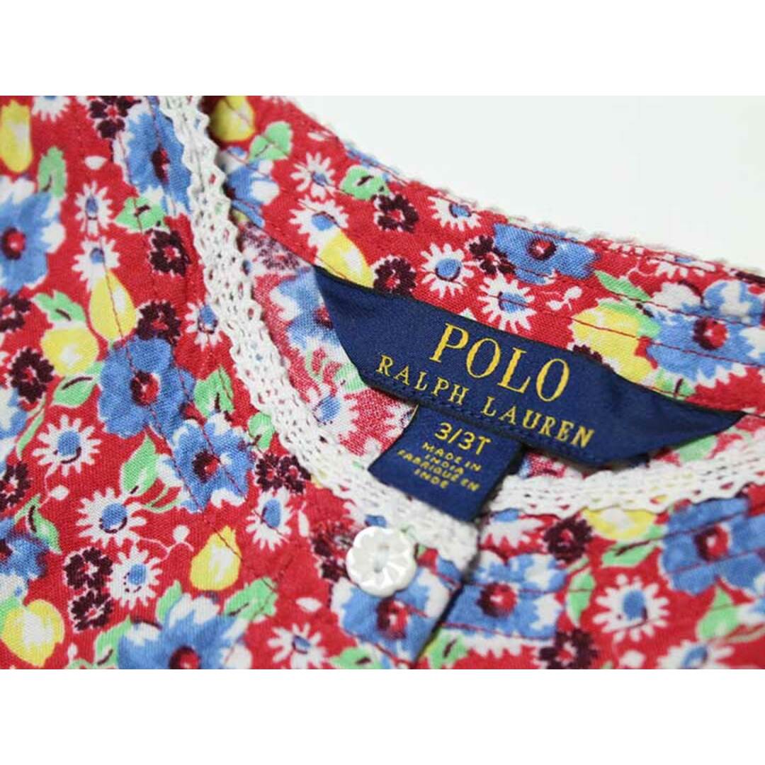 Ralph Lauren(ラルフローレン)の【夏物 新入荷!】‡ラルフローレン/Ralph Lauren‡100cm 半袖ワンピース 赤系【中古】子供服 キッズ kids 女の子 夏 onepi 415042 キッズ/ベビー/マタニティのキッズ服女の子用(90cm~)(ワンピース)の商品写真