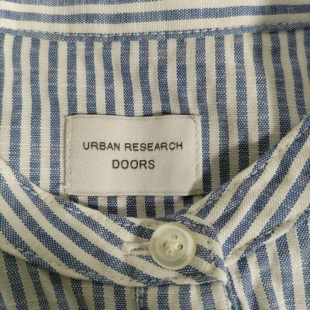 URBAN RESEARCH DOORS(アーバンリサーチドアーズ)のアーバンリサーチドアーズ◎ロングワンピース(M)ストライプ バンドカラー 七分袖 レディースのワンピース(ロングワンピース/マキシワンピース)の商品写真