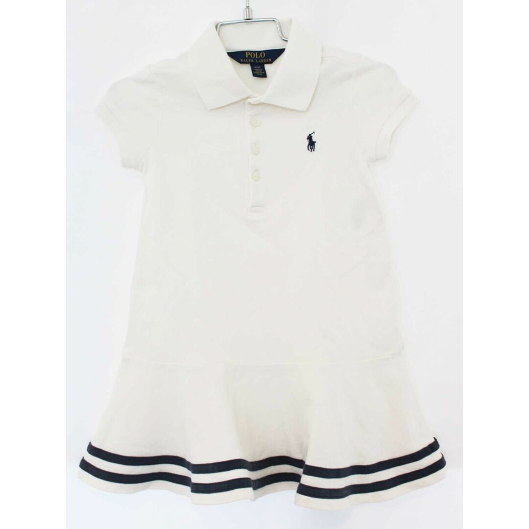 Ralph Lauren(ラルフローレン)の【夏物 新入荷!】[ラルフローレン/Ralph Lauren]100cm 半袖ワンピース  白×紺【中古】子供服 キッズ kids 女の子 夏 onepi 415042 キッズ/ベビー/マタニティのキッズ服女の子用(90cm~)(ワンピース)の商品写真