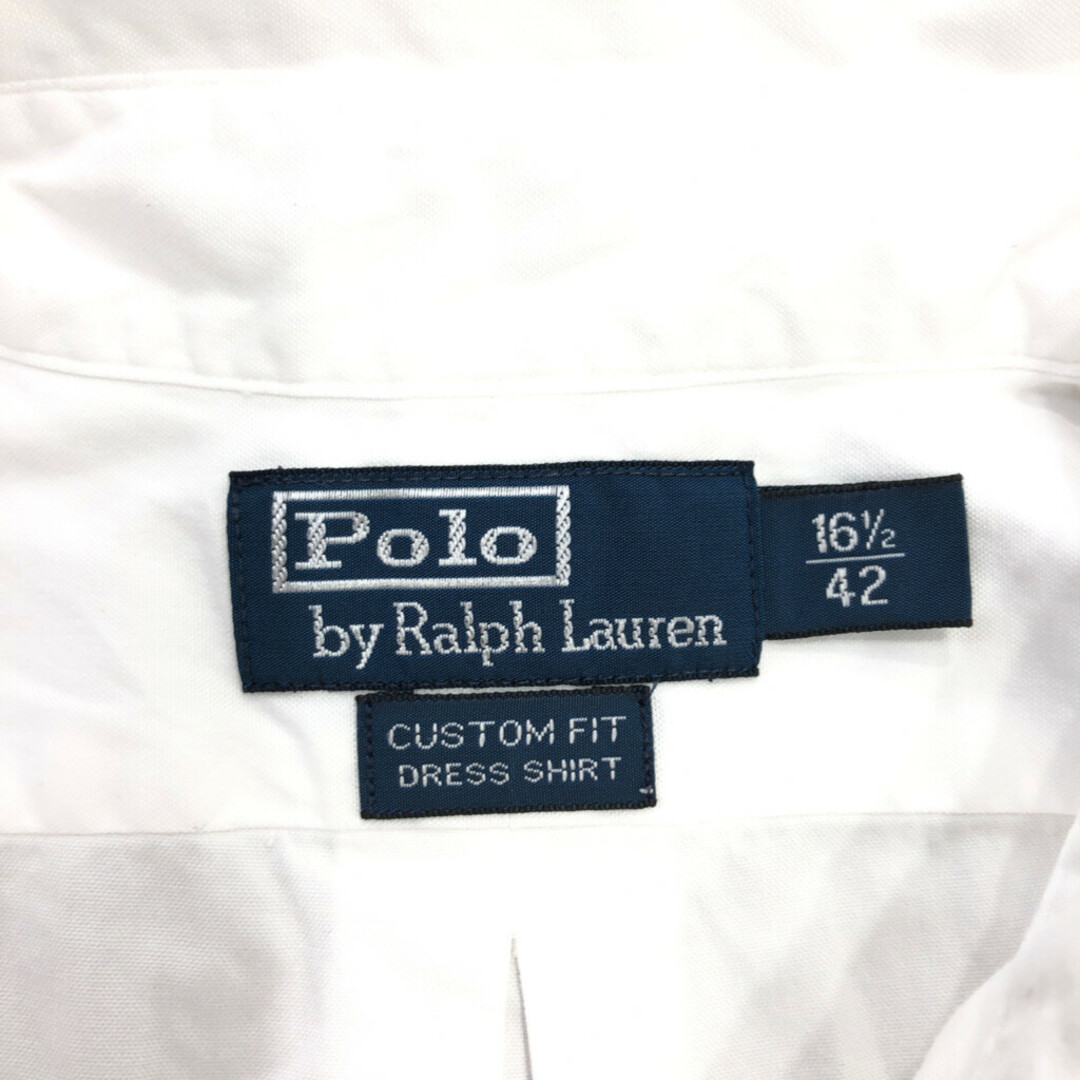 POLO RALPH LAUREN(ポロラルフローレン)のPolo by Ralph Lauren ポロ ラルフローレン DRESS SHIRT ボタンダウン 半袖シャツ ワンポイント ホワイト (メンズ 16.5) 中古 古着 Q6308 メンズのトップス(シャツ)の商品写真