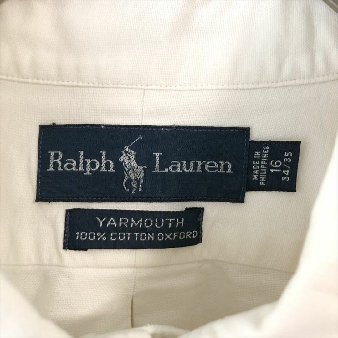 Ralph Lauren(ラルフローレン)の90s 古着 ラルフローレン BDシャツ 白シャツ 刺繍ロゴ L  メンズのトップス(シャツ)の商品写真