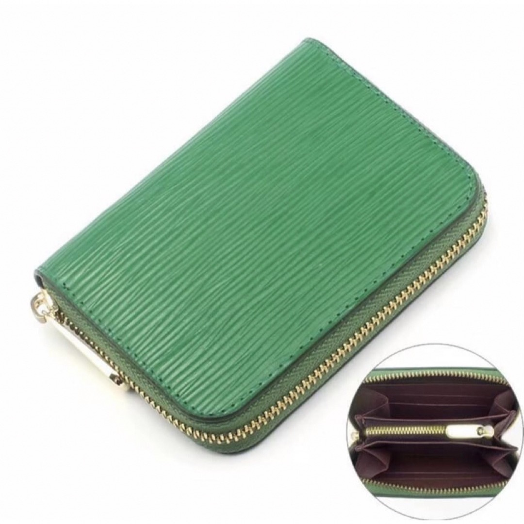 ミニ財布 小銭入れ カードケース グリーン コインケース メンズ レディース メンズのファッション小物(コインケース/小銭入れ)の商品写真