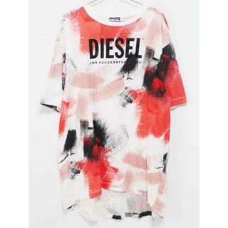 【夏物 新入荷!】‡ディーゼルキッズ/DIESEL kids‡160cm 半袖ワンピース 白×赤 '22年製【中古】子供服 キッズ kids ジュニア 女の子 夏 onepi 415042