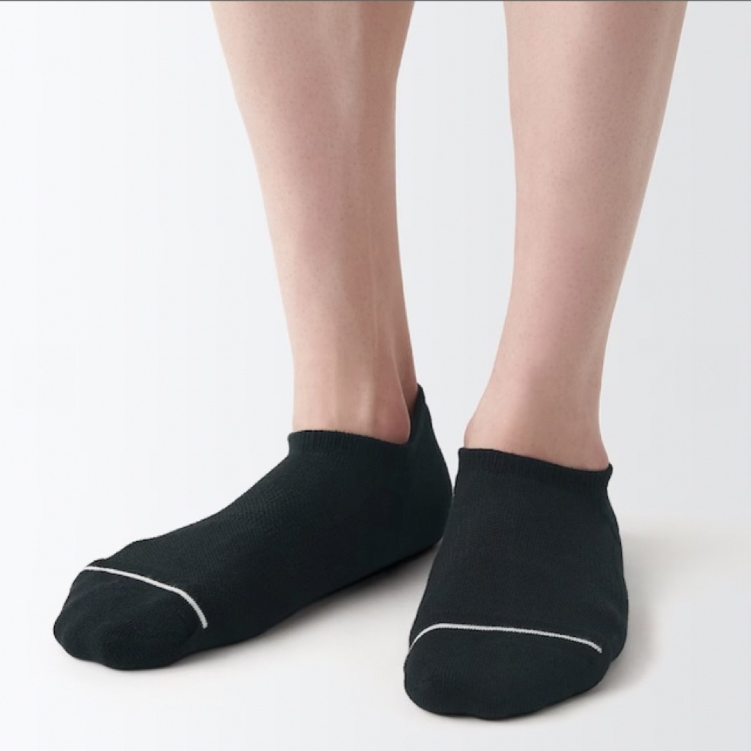 MUJI (無印良品)(ムジルシリョウヒン)の無印良品 『メンズ靴下３足セット(黒ストライプ・25〜27cm)』 メンズのレッグウェア(ソックス)の商品写真