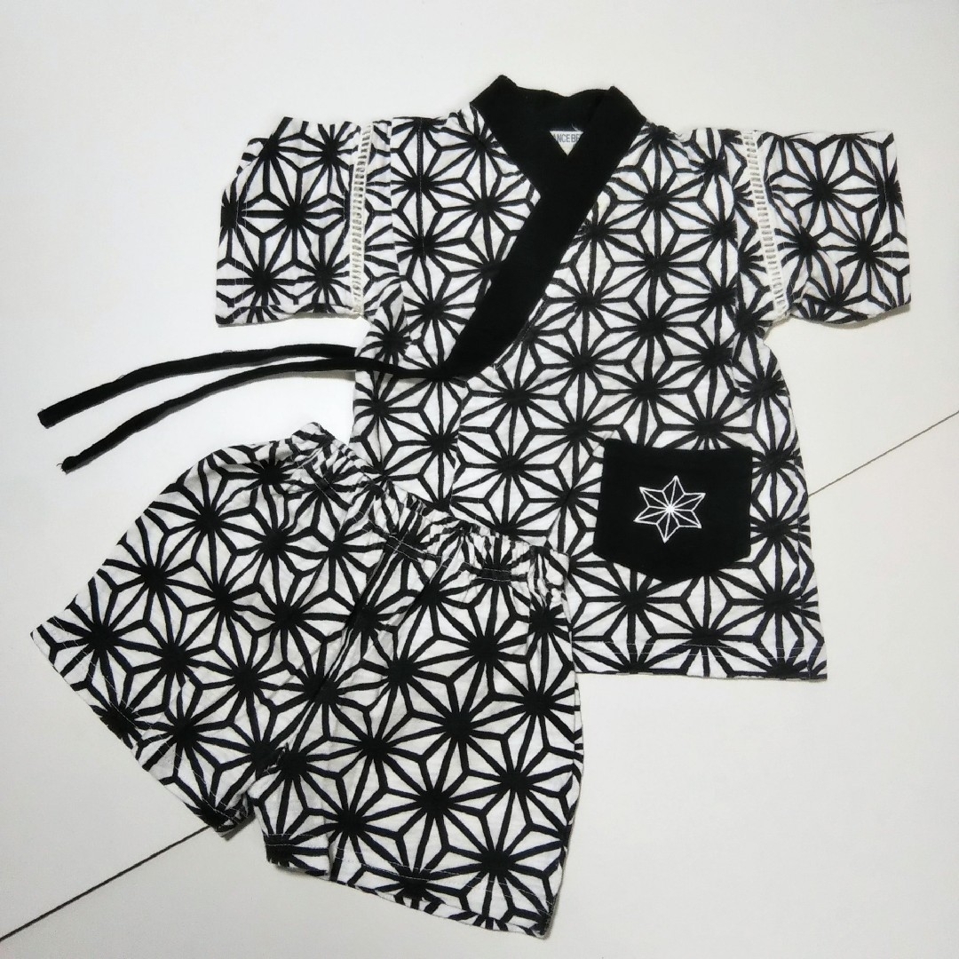 甚平 90㎝ 上下セット キッズ/ベビー/マタニティのキッズ服男の子用(90cm~)(甚平/浴衣)の商品写真