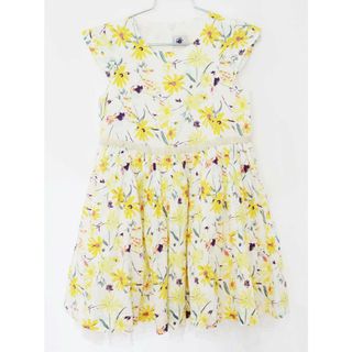 プチバトー(PETIT BATEAU)の【夏物 新入荷!】[プチバトー/PETIT BATEAU]104cm 半袖ワンピース 白×黄色【中古】子供服 キッズ kids 女の子 夏 onepi 415042(ワンピース)