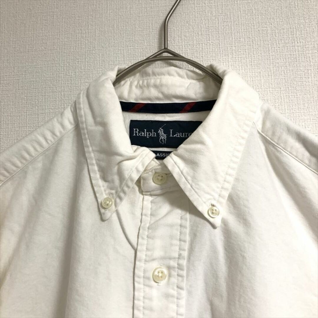 Ralph Lauren(ラルフローレン)の90s 古着 ラルフローレン BDシャツ 刺繍ロゴ 白シャツ S   メンズのトップス(シャツ)の商品写真