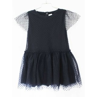 プチバトー(PETIT BATEAU)の【夏物 新入荷!】[プチバトー/PETIT BATEAU]104cm 半袖ワンピース 紺【中古】子供服 キッズ kids 女の子 夏 onepi 415042(ワンピース)