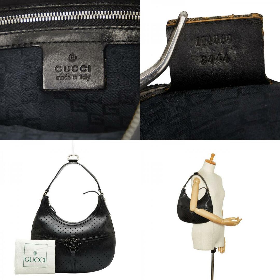 Gucci(グッチ)のグッチ インターロッキングG パンチング シルバー金具 ハンドバッグ ワンショルダーバッグ 114869 レザー レディース GUCCI 【1-0119581】 レディースのバッグ(ハンドバッグ)の商品写真