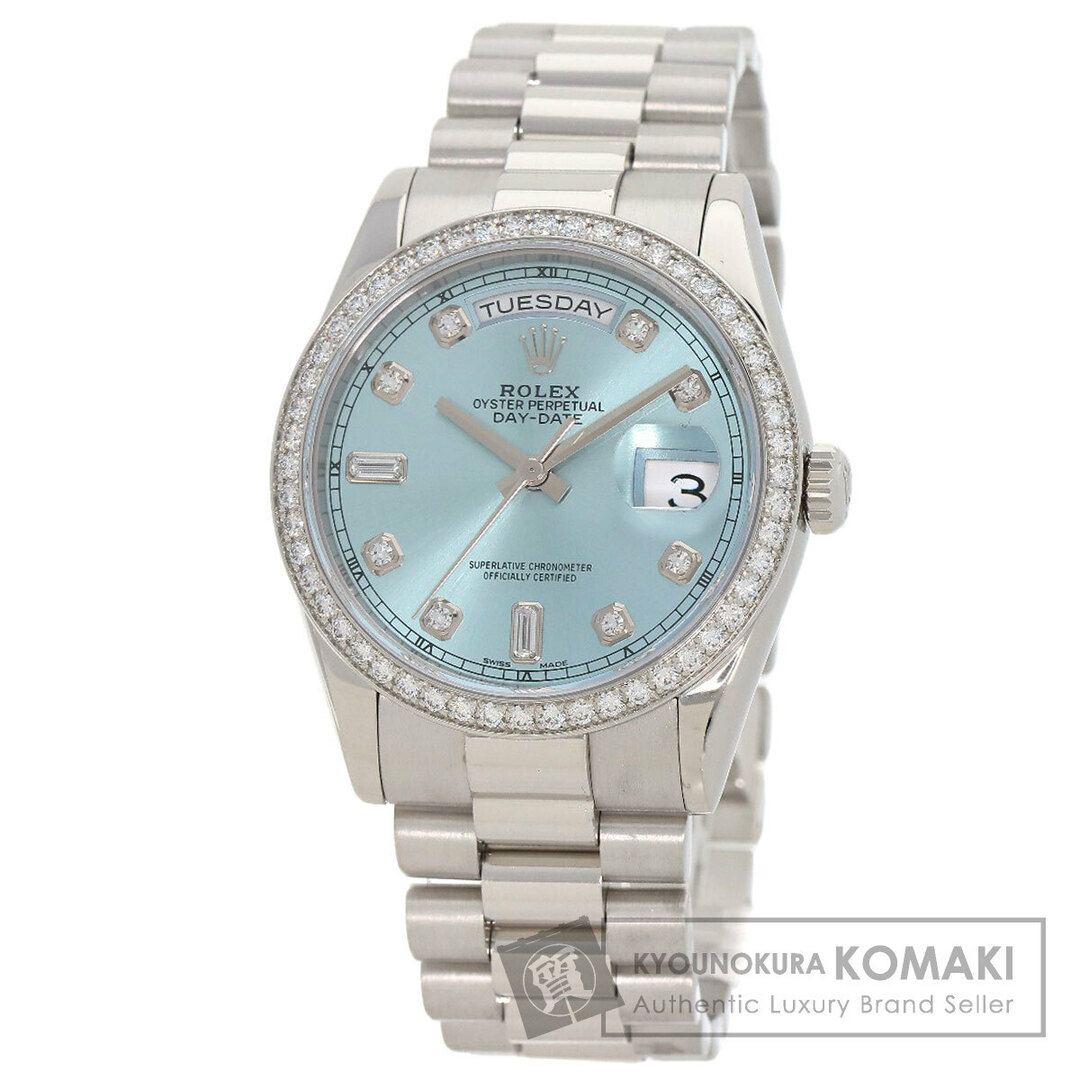 ROLEX(ロレックス)のROLEX 118346A デイデイト ダイヤモンド メーカーコンプリート 腕時計 PT950 PT950 メンズ メンズの時計(腕時計(アナログ))の商品写真