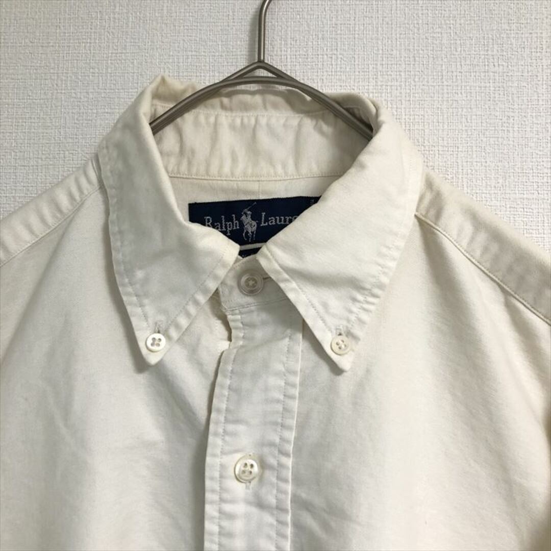 Ralph Lauren(ラルフローレン)の90s 古着 ラルフローレン BDシャツ 白シャツ 刺繍ロゴ L  メンズのトップス(シャツ)の商品写真