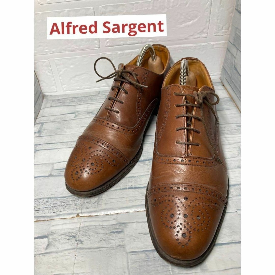 Alfred Sargent  セミブローグ　ストレートチップ　ブラウン メンズの靴/シューズ(ドレス/ビジネス)の商品写真