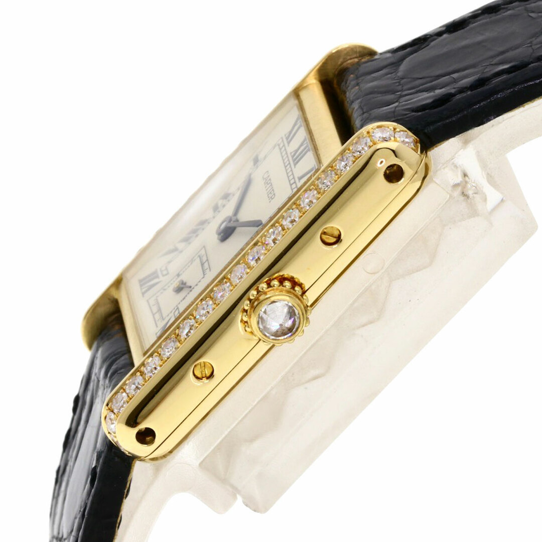 Cartier(カルティエ)のCARTIER タンク サイド ダイヤモンド メーカーコンプリート2024.1 腕時計 K18YG 革 クロコダイル レディース レディースのファッション小物(腕時計)の商品写真