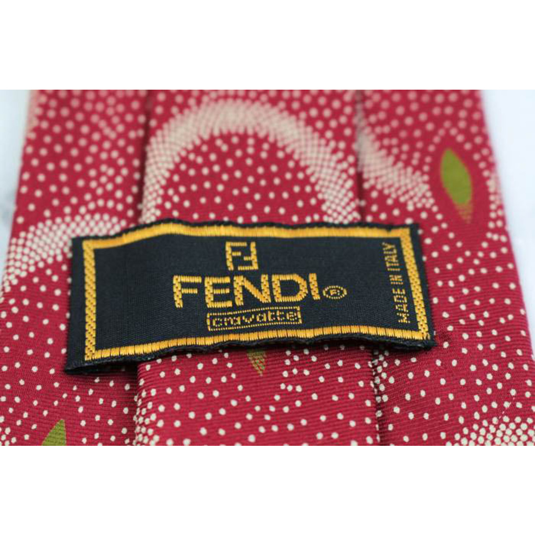 FENDI(フェンディ)のフェンディ ブランド ネクタイ ドット パネル柄 シルク イタリア製 PO  メンズ レッド FENDI メンズのファッション小物(ネクタイ)の商品写真