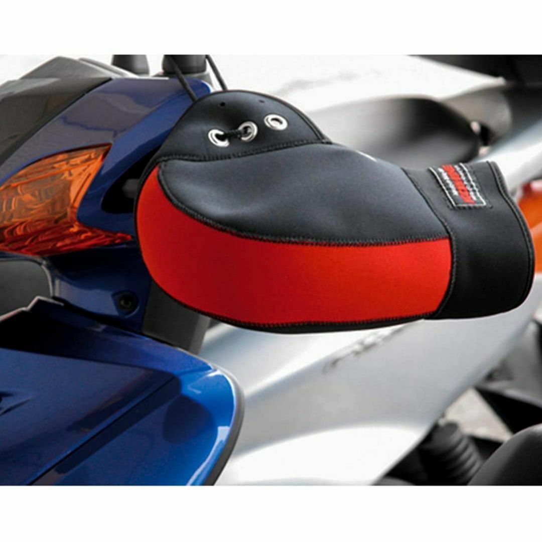 KOMINE(コミネ)のコミネ　AK-021（ブラック/レッド）バイク用 ネオプレーンハンドルカバー 自動車/バイクのバイク(装備/装具)の商品写真