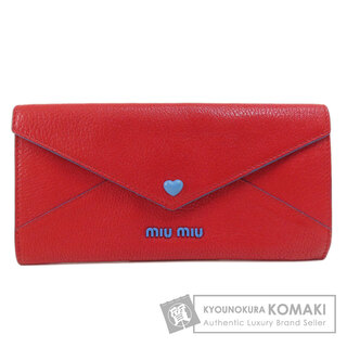 ミュウミュウ(miumiu)のMIUMIU ハートモチーフ 長財布（小銭入れあり） レザー レディース(財布)