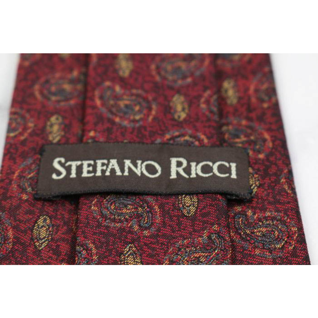 ステファノリッチ ブランド ネクタイ 総柄 ペイズリー シルク PO  メンズ レッド STEFANO RICCI ｲﾀﾘｱ高級ﾌﾞﾗﾝﾄﾞ メンズのファッション小物(ネクタイ)の商品写真