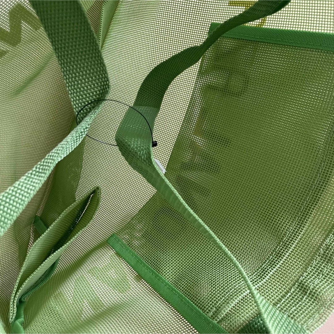 ナショナル麻布　メッシュバッグ　抹茶Ｘイエロー レディースのバッグ(トートバッグ)の商品写真