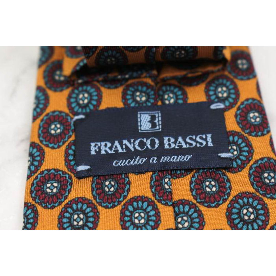 FRANCO BASSI(フランコバッシ)のフランコバッシ ブランド ネクタイ 小紋柄 花柄 シルク イタリア製 PO  メンズ オレンジ FRANCO BASSI メンズのファッション小物(ネクタイ)の商品写真