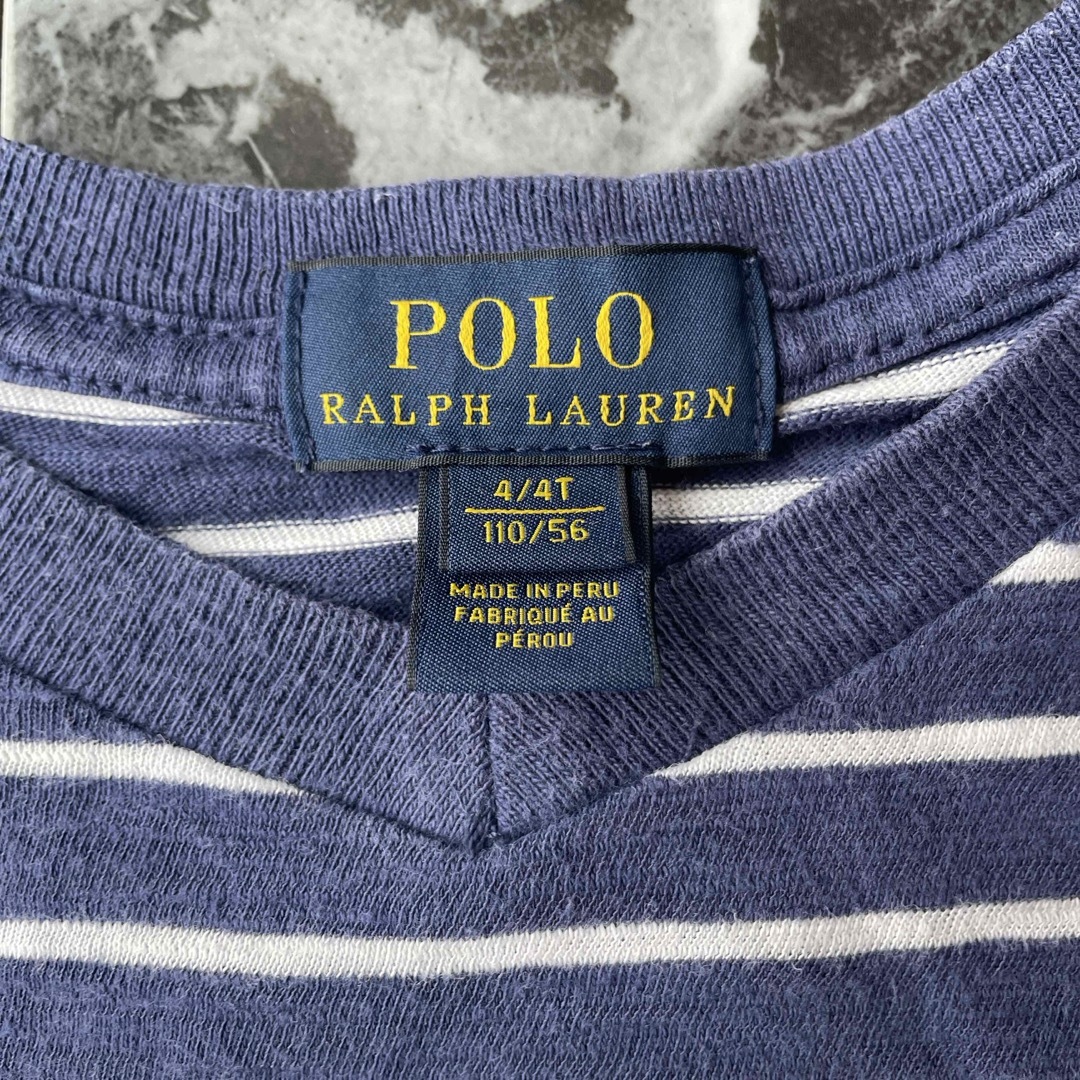 POLO RALPH LAUREN(ポロラルフローレン)のポロラルフローレン　4 T  Tシャツ　110 ボーダー　紺色 キッズ/ベビー/マタニティのキッズ服男の子用(90cm~)(Tシャツ/カットソー)の商品写真