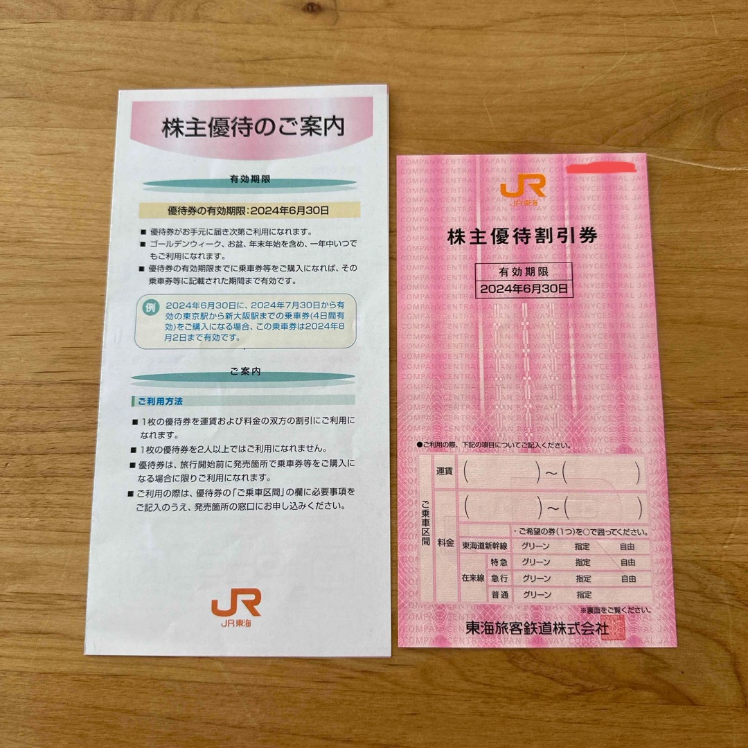 JR(ジェイアール)のJR東海　株主優待割引券 チケットの優待券/割引券(その他)の商品写真