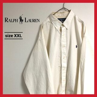 ラルフローレン(Ralph Lauren)の90s 古着 ラルフローレン BDシャツ 白シャツ 刺繍ロゴ 2XL (シャツ)