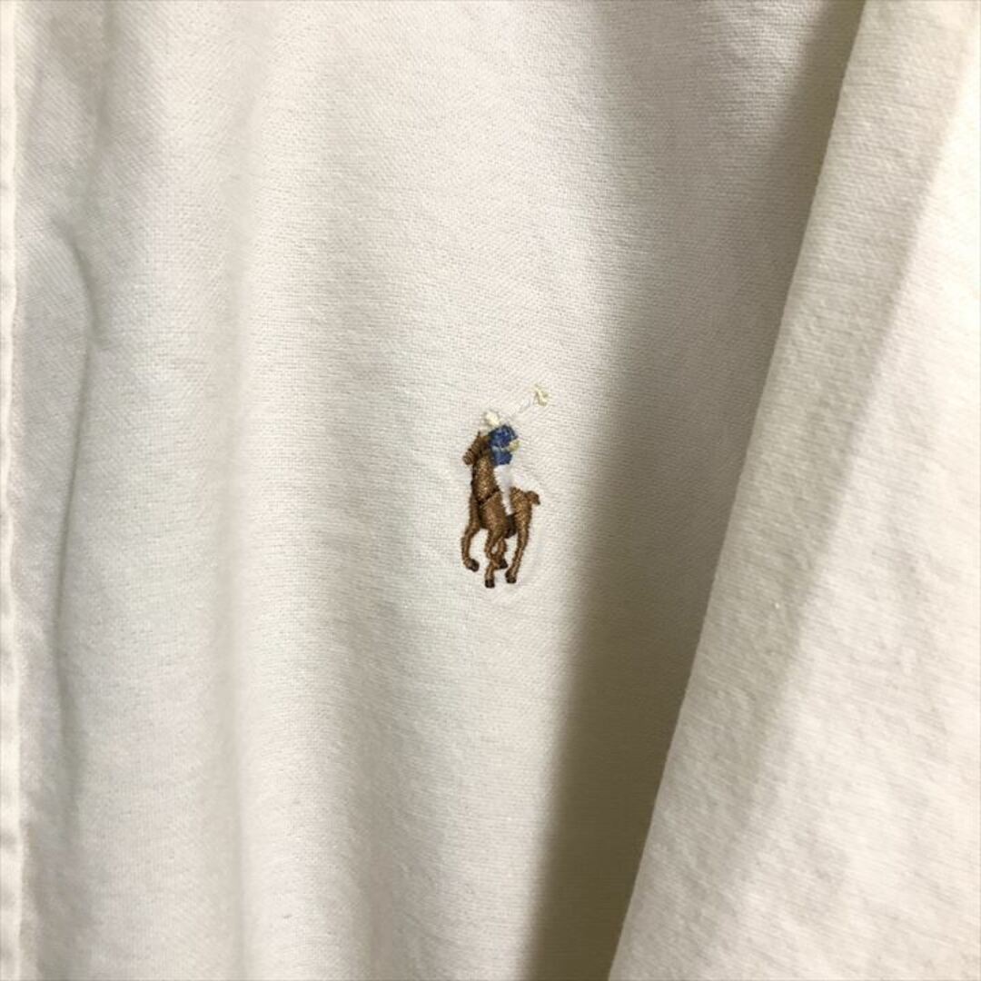 Ralph Lauren(ラルフローレン)の90s 古着 ラルフローレン BDシャツ 刺繍ロゴ 白シャツ L  メンズのトップス(シャツ)の商品写真