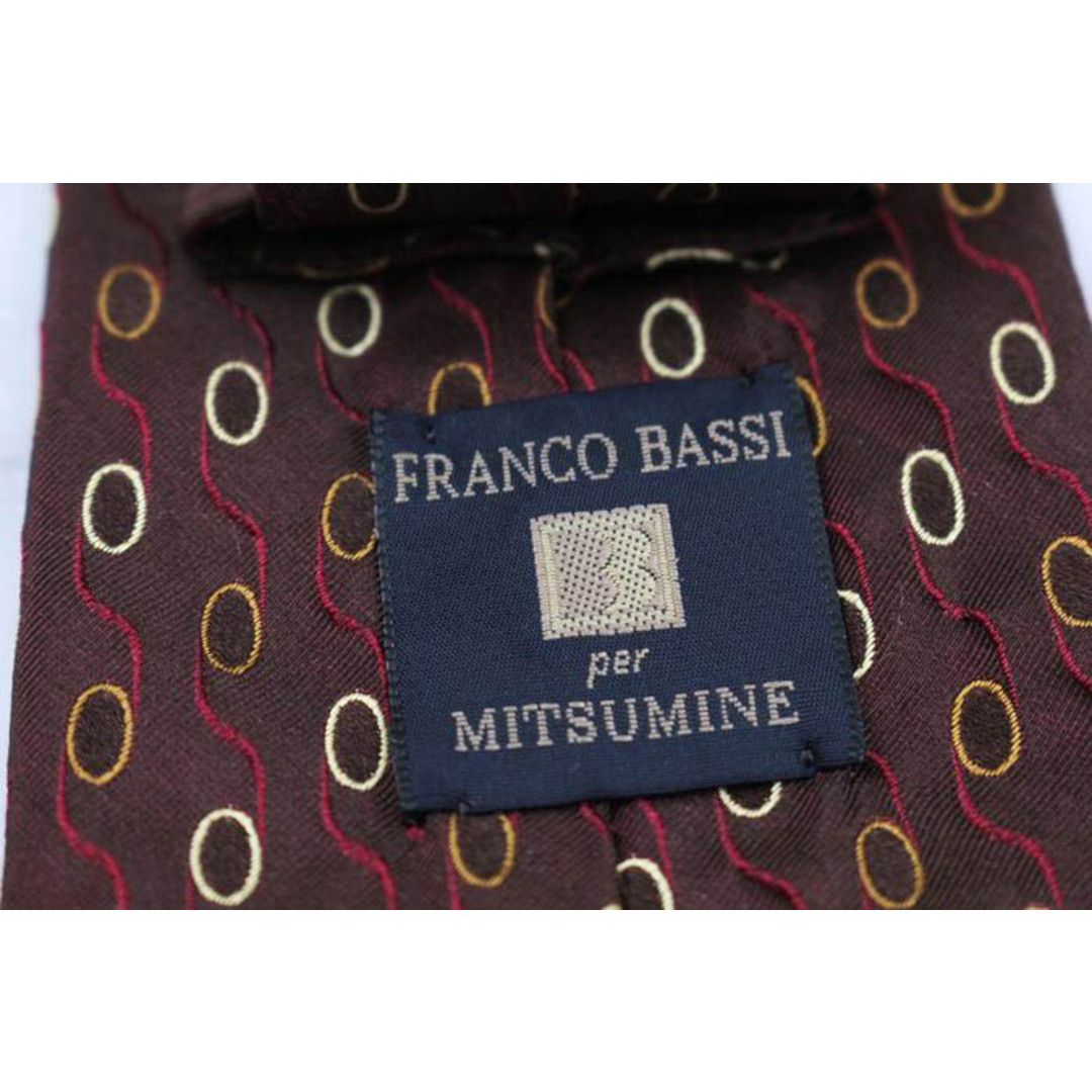 FRANCO BASSI(フランコバッシ)のフランコバッシ ブランド ネクタイ ミツミネ ドット パネル柄 シルク イタリア製 PO  メンズ ブラウン FRANCO BASSI メンズのファッション小物(ネクタイ)の商品写真