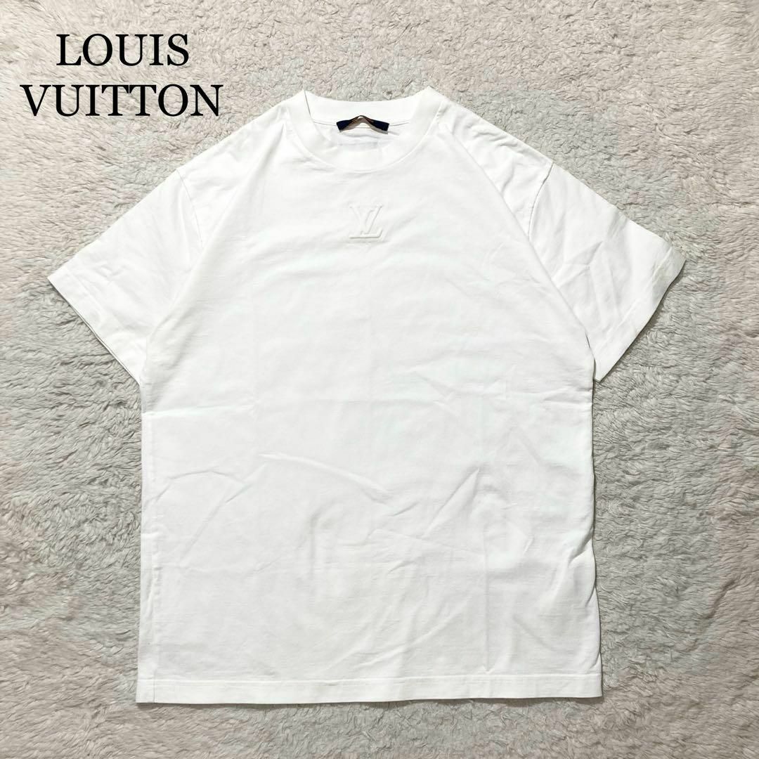 LOUIS VUITTON(ルイヴィトン)の【未使用級】LOUIS VUITTON Tシャツ 白 ノグラム LVロゴ M メンズのトップス(Tシャツ/カットソー(半袖/袖なし))の商品写真