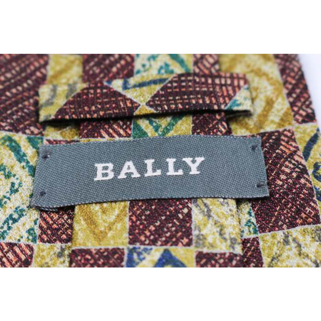 Bally(バリー)のバリー ブランド ネクタイ 格子柄 幾何学模様 シルク イタリア製 PO  メンズ ブラウン BALLY メンズのファッション小物(ネクタイ)の商品写真