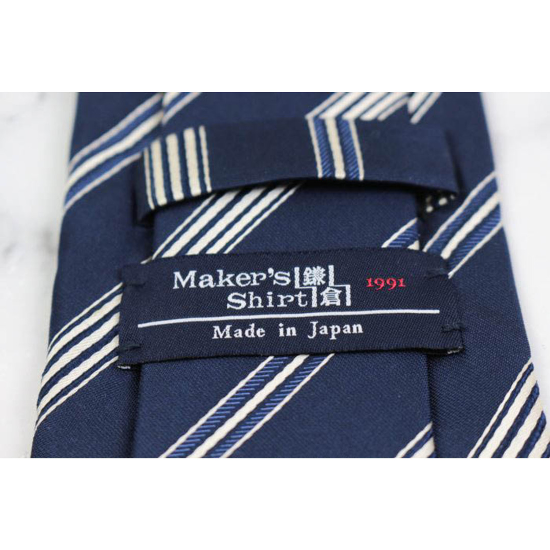メーカーズシャツ鎌倉 ブランド ネクタイ ストライプ柄 シルク 日本製 PO  メンズ ネイビー MAKER'S SHIRT KAMAKURA 鎌倉ｼｬﾂ メンズのファッション小物(ネクタイ)の商品写真