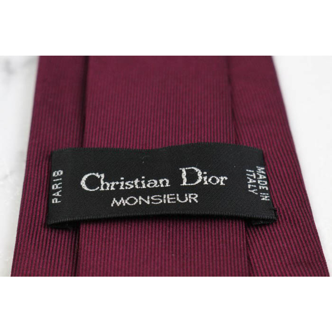 Christian Dior(クリスチャンディオール)のクリスチャンディオール ブランド ネクタイ ロゴ 無地 シルク イタリア製 PO  メンズ レッド Christian Dior メンズのファッション小物(ネクタイ)の商品写真