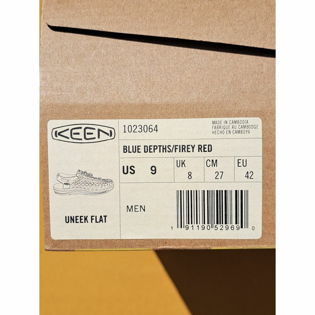 KEEN(キーン)のKEEN UNEEK FLAT 27,0cm BLUE/RED メンズの靴/シューズ(サンダル)の商品写真