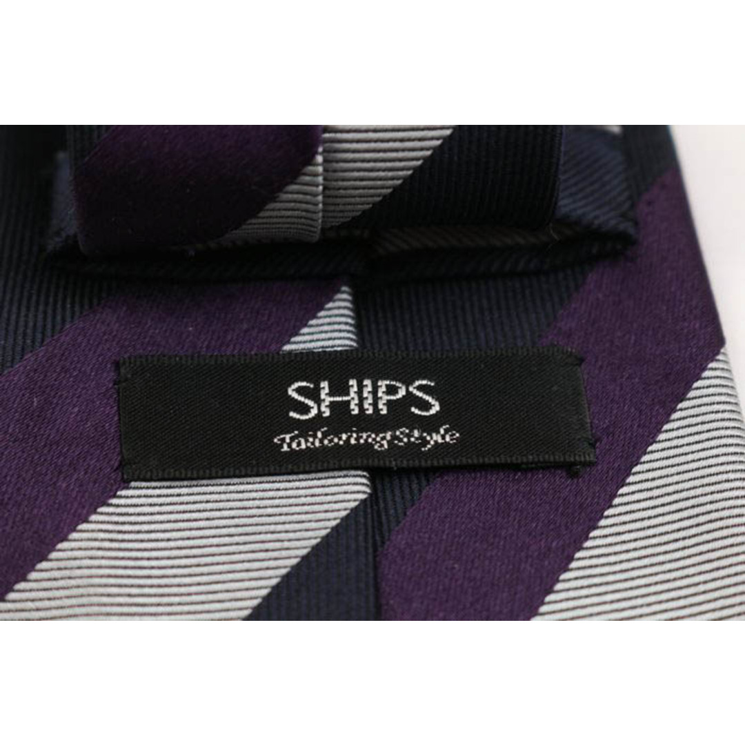 SHIPS(シップス)のシップス ブランド ネクタイ ストライプ柄 シルク 日本製 PO  メンズ ネイビー SHIPS メンズのファッション小物(ネクタイ)の商品写真