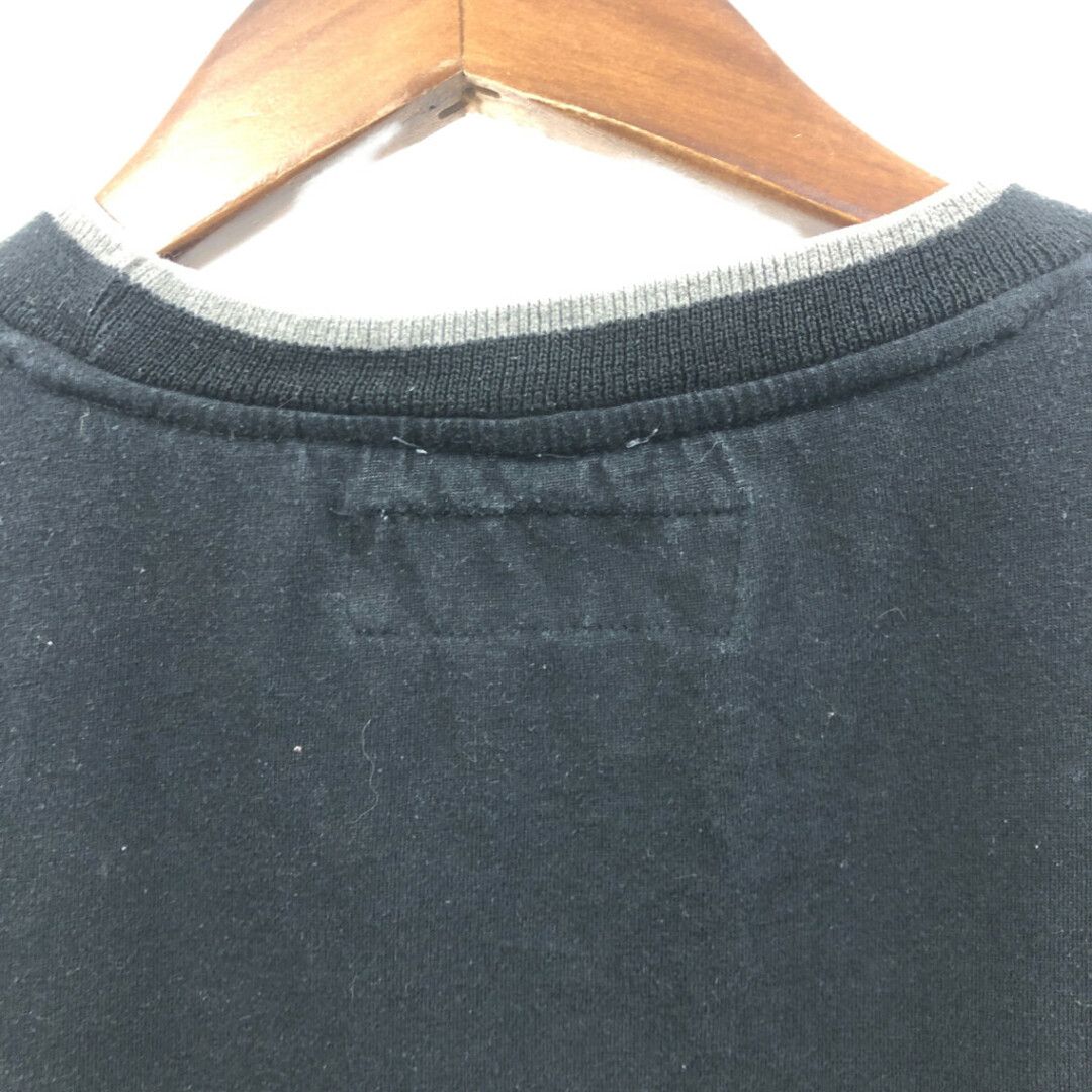 90年代 POINT ZERO 半袖Ｔシャツ ライン ブラック (メンズ L) 中古 古着 Q6521 メンズのトップス(Tシャツ/カットソー(半袖/袖なし))の商品写真
