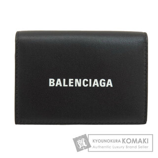 Balenciaga - BALENCIAGA 594312 ロゴ 二つ折り財布（小銭入れあり） レザー レディース