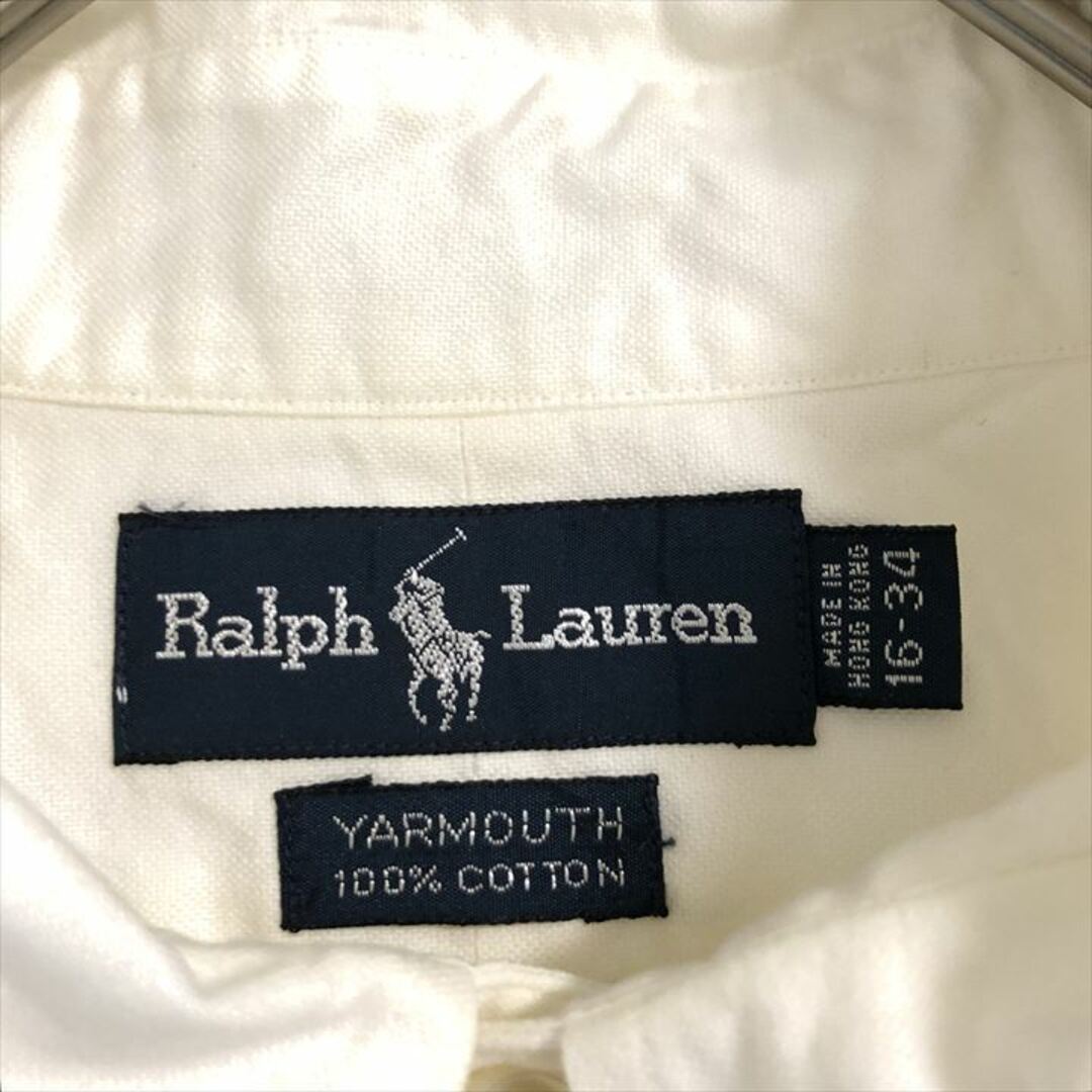 Ralph Lauren(ラルフローレン)の90s 古着 ラルフローレン BDシャツ 刺繍ロゴ 白シャツ L  メンズのトップス(シャツ)の商品写真