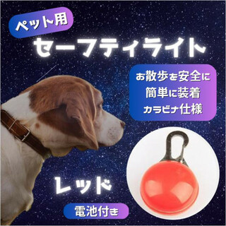 セーフティ ライト レッド ペット LED 散歩 犬 首輪 安全 リード(犬)