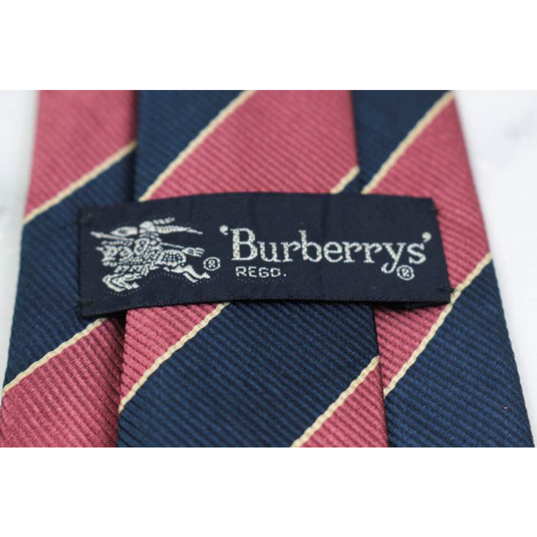 BURBERRY(バーバリー)のバーバリーズ ブランド ネクタイ ホースマーク ストライプ柄 シルク PO  メンズ ネイビー Burberrys メンズのファッション小物(ネクタイ)の商品写真