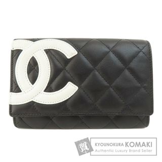 シャネル(CHANEL)のCHANEL カンボンライン シルバー金具 二つ折り財布（小銭入れあり） ラムスキン レディース(財布)