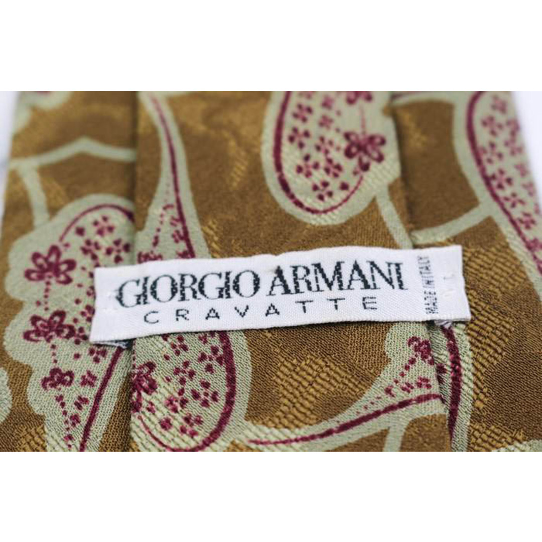 Giorgio Armani(ジョルジオアルマーニ)のジョルジオアルマーニ ブランド ネクタイ 総柄 ペイズリー シルク イタリア製 PO  メンズ ブラウン GIORGIO ARMANI メンズのファッション小物(ネクタイ)の商品写真