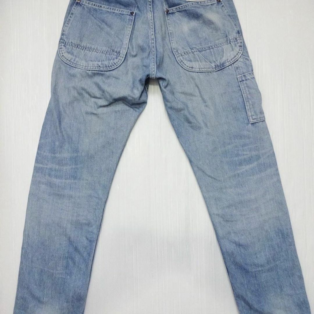 JOHNBULL(ジョンブル)のジョンブル　サスペンダー ペインターワークジーンズ　W78cm　セルビッジ　藍青 レディースのパンツ(デニム/ジーンズ)の商品写真